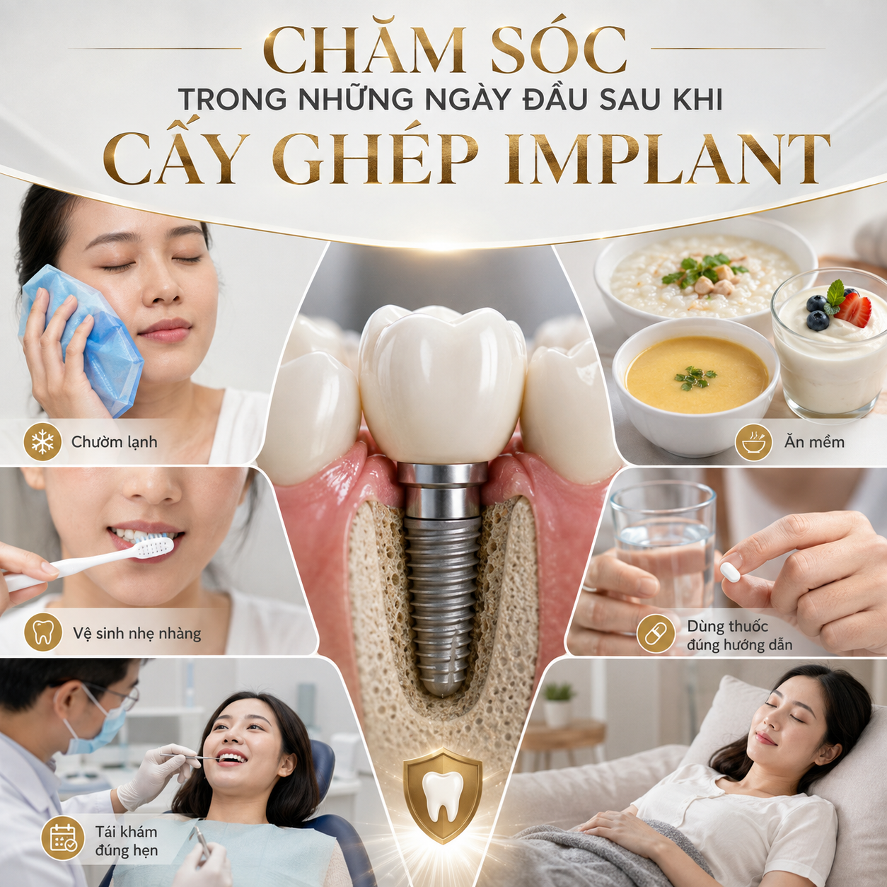 Hướng dẫn chăm sóc sau cấy ghép Implant