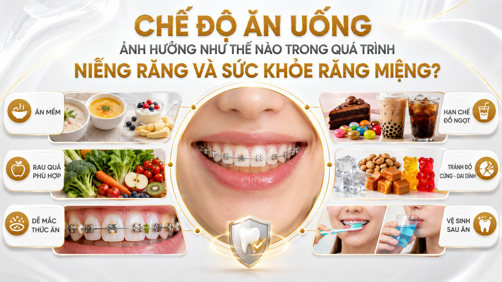Chế độ ăn uống và vệ sinh trong quá trình niềng răng