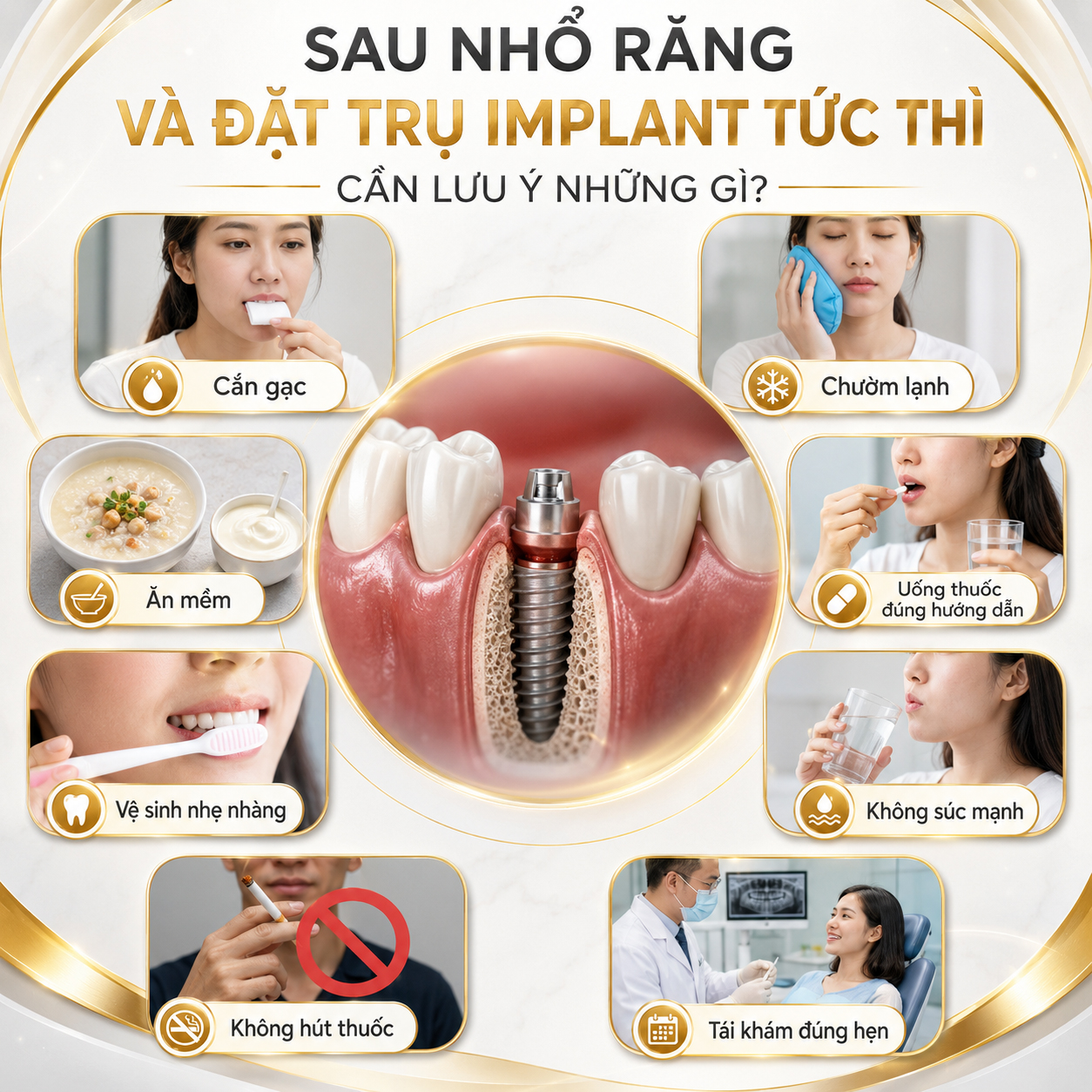 Minh họa hỗ trợ: Nhổ răng xong có đặt Implant ngay được không?